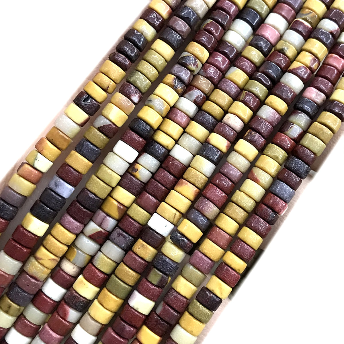 CHS27 Mookaite Gemstone Beads Smooth Heishi 2x4mm 15" Strand