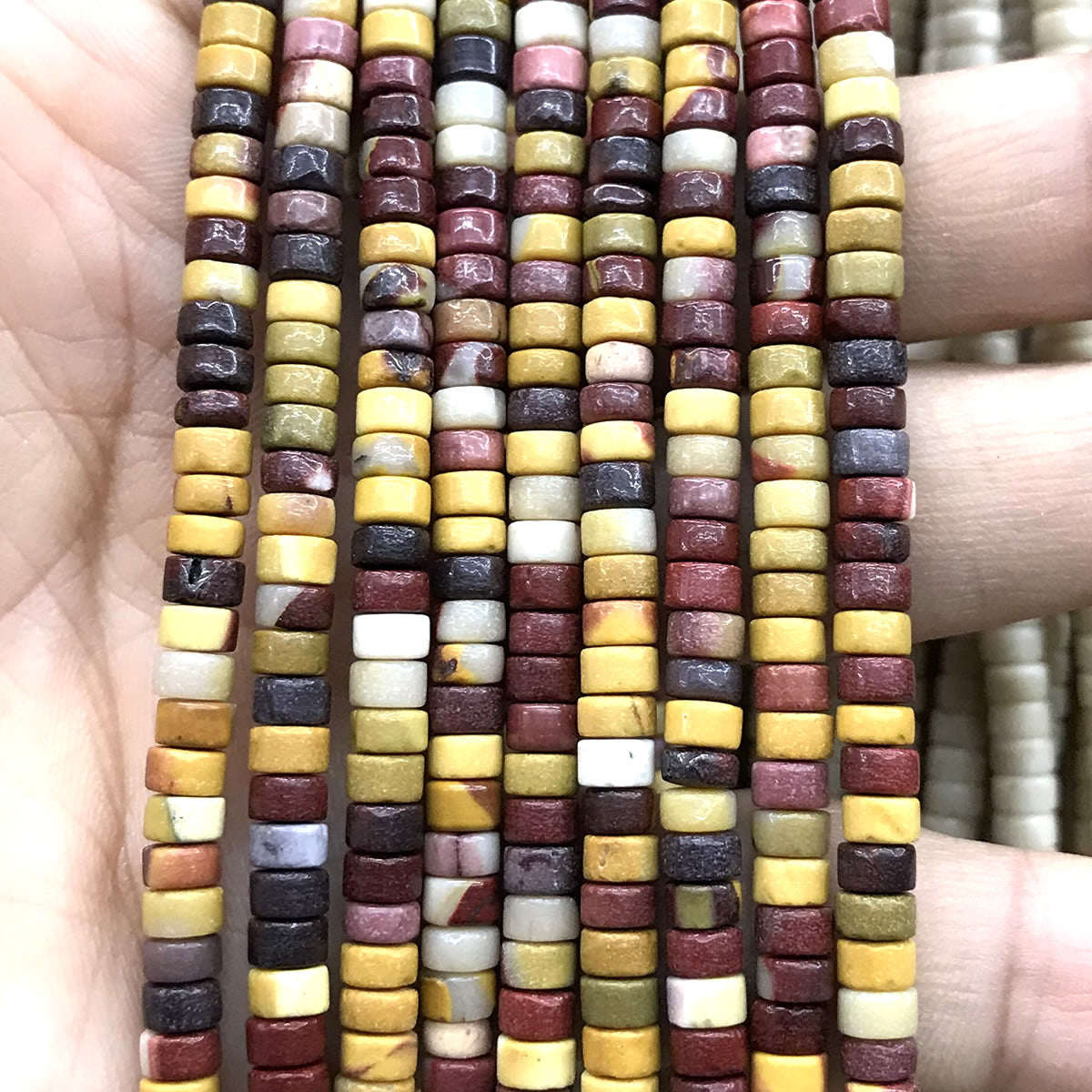 CHS27 Mookaite Gemstone Beads Smooth Heishi 2x4mm 15" Strand