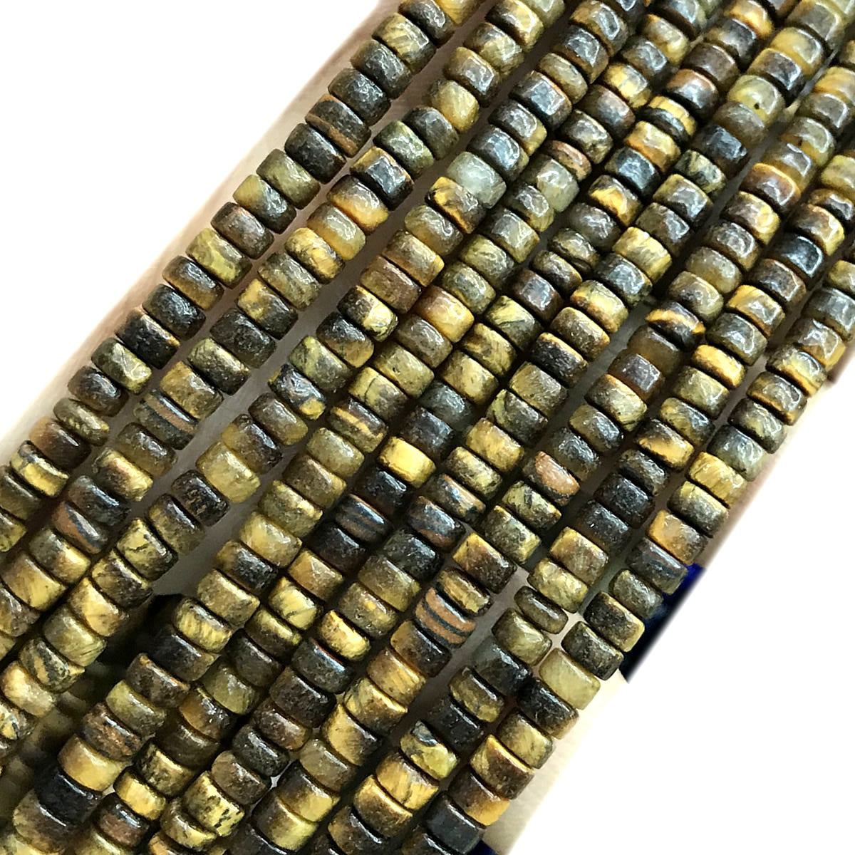 CHS28 Yellow Tiger Eye Beads Smooth Heishi 2x4mm 15" Strand