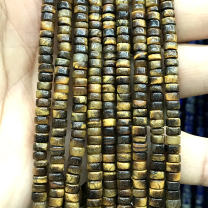 CHS28 Yellow Tiger Eye Beads Smooth Heishi 2x4mm 15" Strand