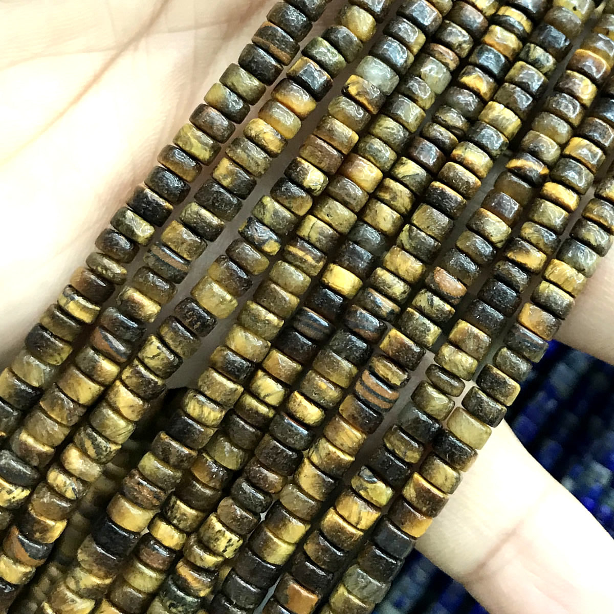 CHS28 Yellow Tiger Eye Beads Smooth Heishi 2x4mm 15" Strand