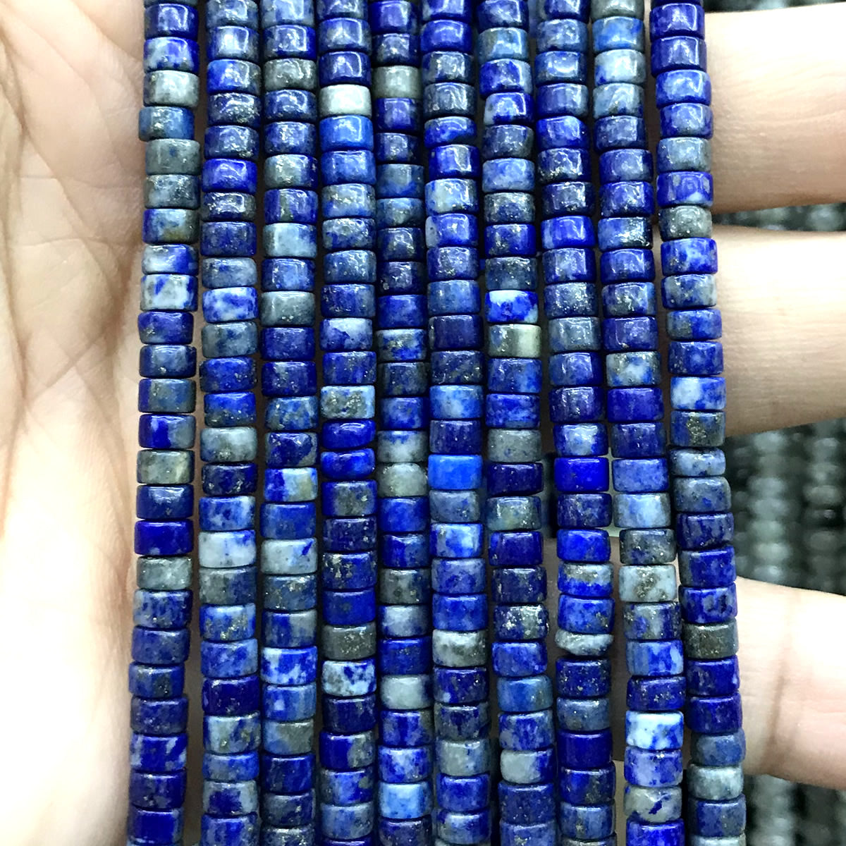 CHS29 Lapis Lazuli Gemstone Beads Smooth Heishi 2x4mm 15" Strand