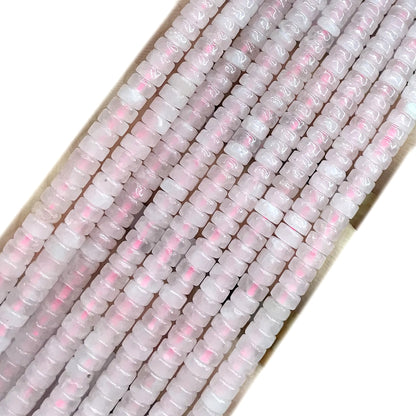 CHS32 Rose Quartz Beads Smooth Heishi 2x4mm 15" Strand