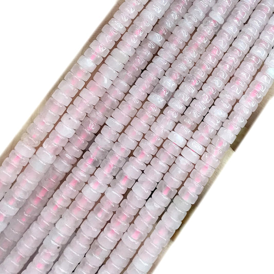 CHS32 Rose Quartz Beads Smooth Heishi 2x4mm 15" Strand