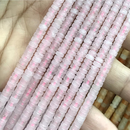 CHS32 Rose Quartz Beads Smooth Heishi 2x4mm 15" Strand