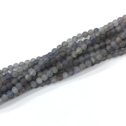 CIL16 Iolite Gemstone Beads Matte Round 4mm 15.5" Strand