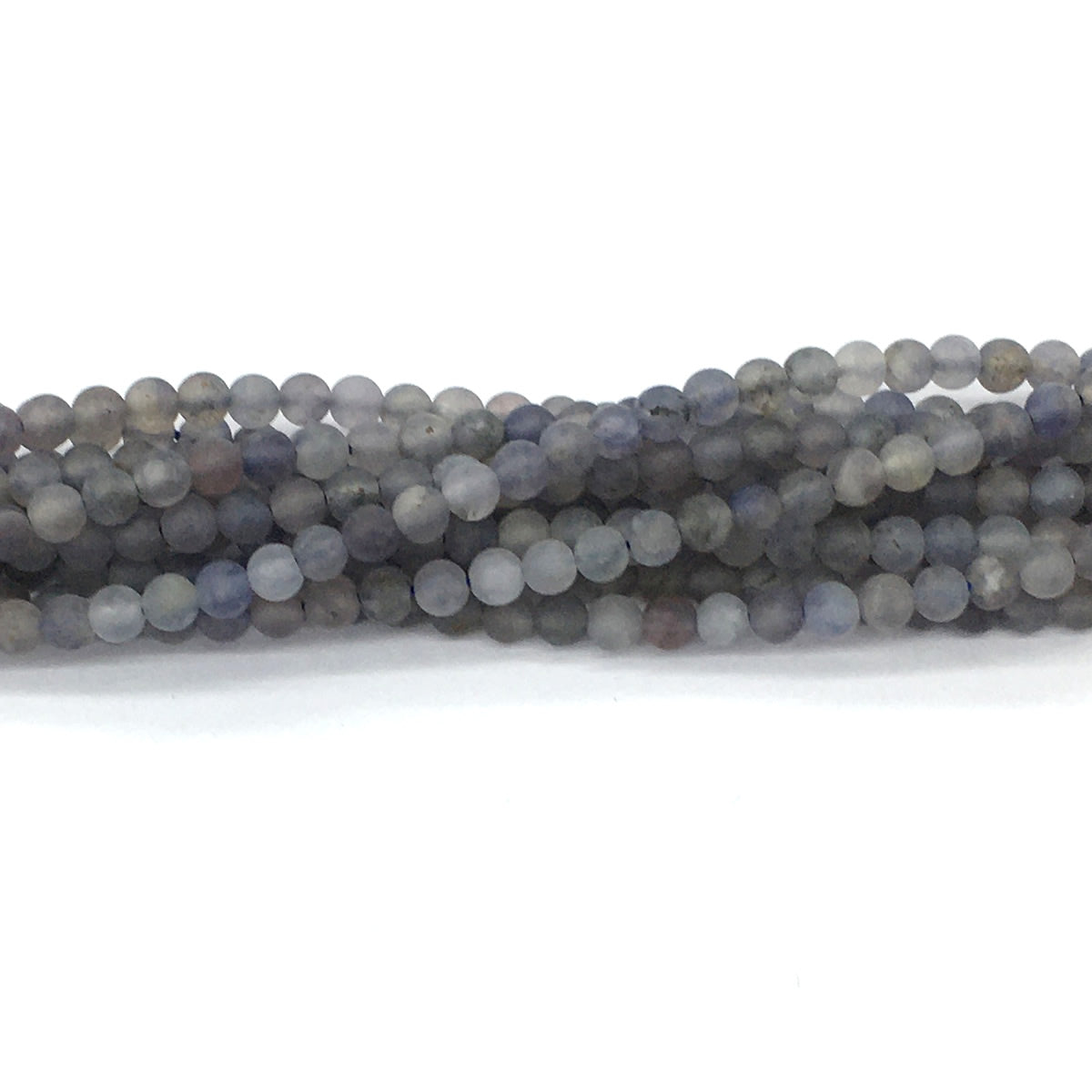 CIL16 Iolite Gemstone Beads Matte Round 4mm 15.5" Strand