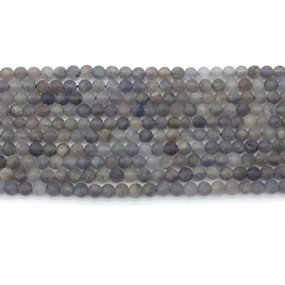 CIL16 Iolite Gemstone Beads Matte Round 4mm 15.5" Strand