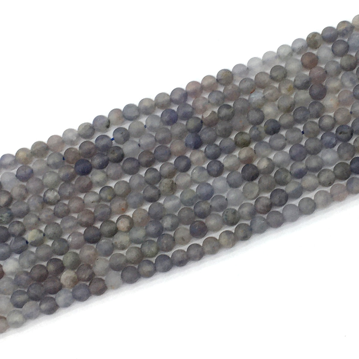 CIL16 Iolite Gemstone Beads Matte Round 4mm 15.5" Strand