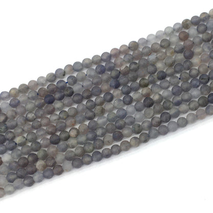 CIL16 Iolite Gemstone Beads Matte Round 4mm 15.5" Strand