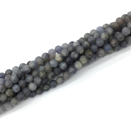 CIL17 Iolite Gemstone Beads Matte Round 6mm 15.5" Strand