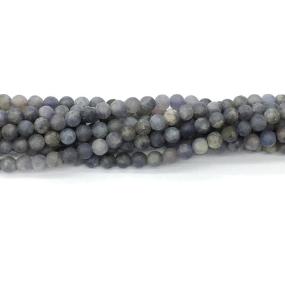 CIL17 Iolite Gemstone Beads Matte Round 6mm 15.5" Strand