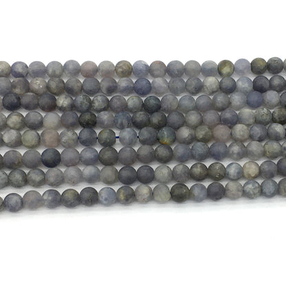 CIL17 Iolite Gemstone Beads Matte Round 6mm 15.5" Strand