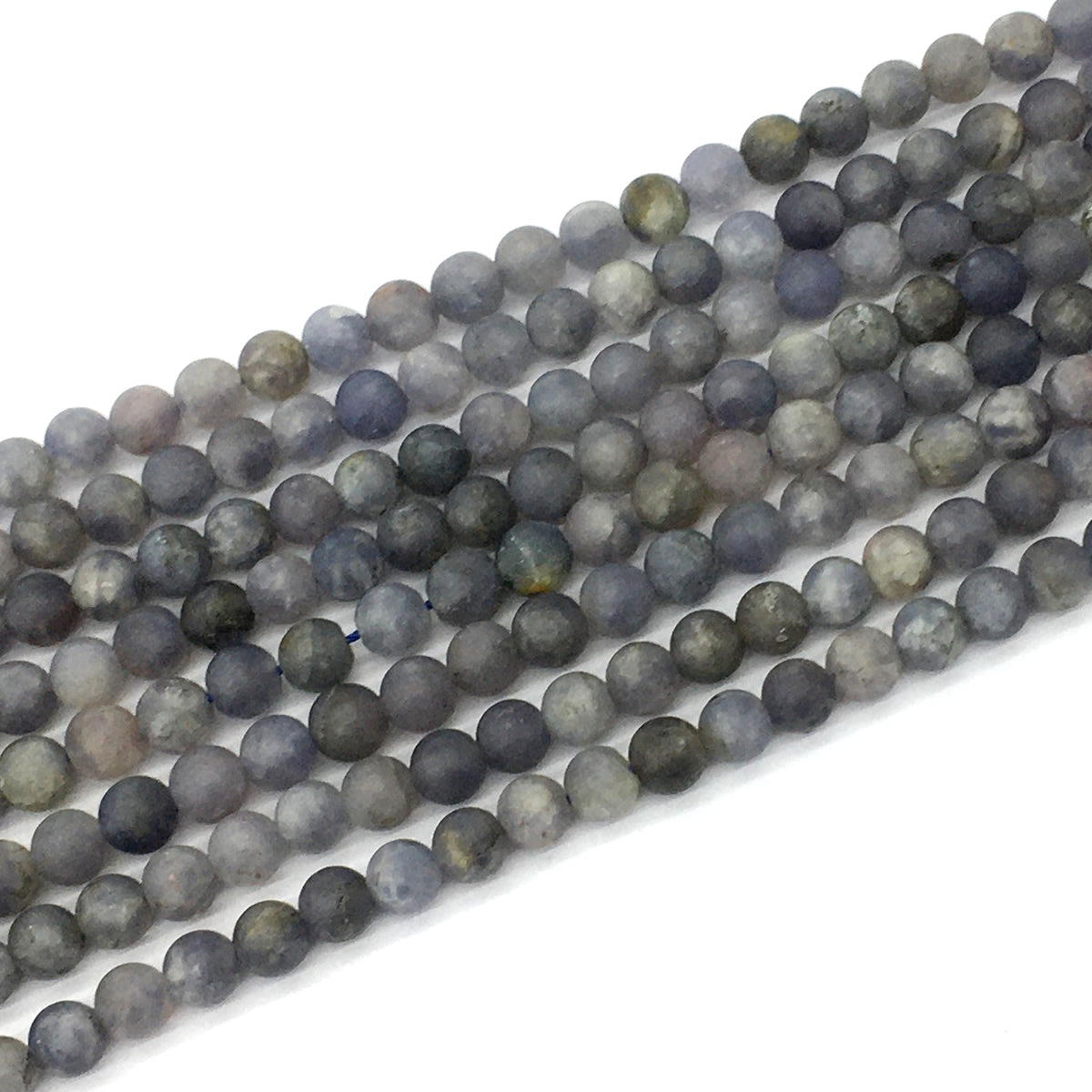 CIL17 Iolite Gemstone Beads Matte Round 6mm 15.5" Strand