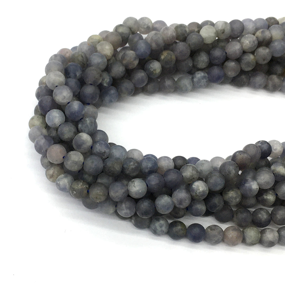 CIL17 Iolite Gemstone Beads Matte Round 6mm 15.5" Strand