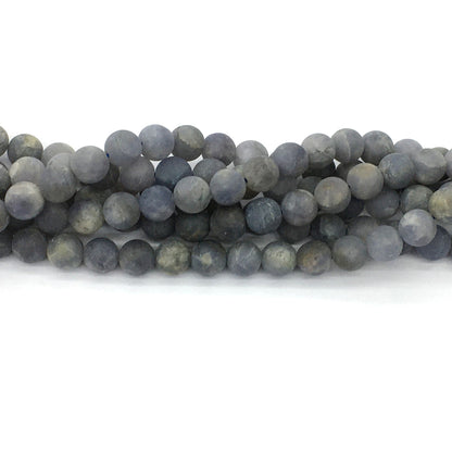 CIL18 Iolite Gemstone Beads Matte Round 8mm 15.5" Strand