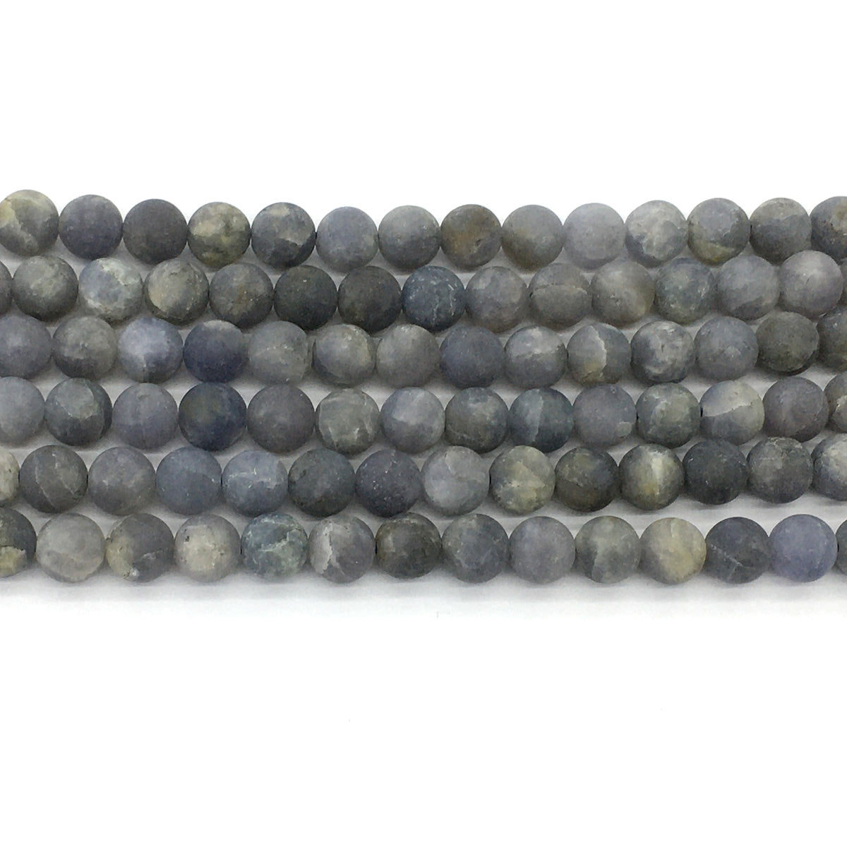 CIL18 Iolite Gemstone Beads Matte Round 8mm 15.5" Strand