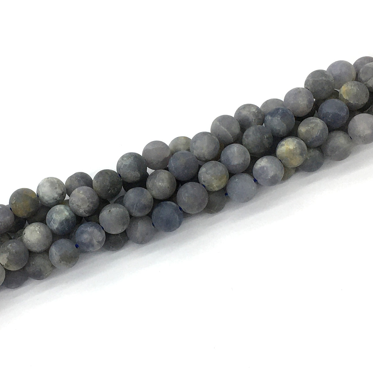 CIL19 Iolite Gemstone Beads Matte Round 10mm 15.5" Strand