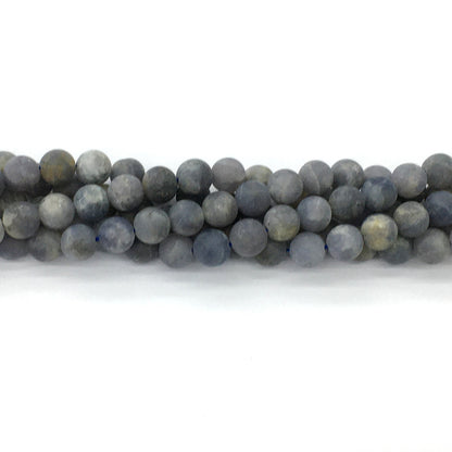 CIL19 Iolite Gemstone Beads Matte Round 10mm 15.5" Strand