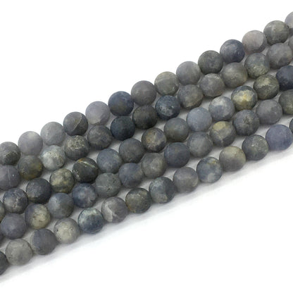 CIL19 Iolite Gemstone Beads Matte Round 10mm 15.5" Strand