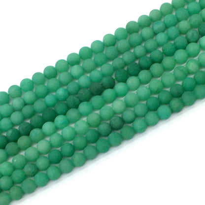 CJA157 Green Aventurine Jade Beads Matte Round 6mm 15.5" Strand