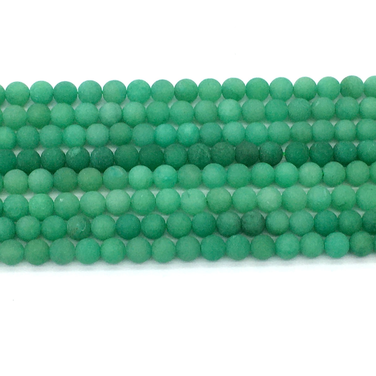 CJA157 Green Aventurine Jade Beads Matte Round 6mm 15.5" Strand