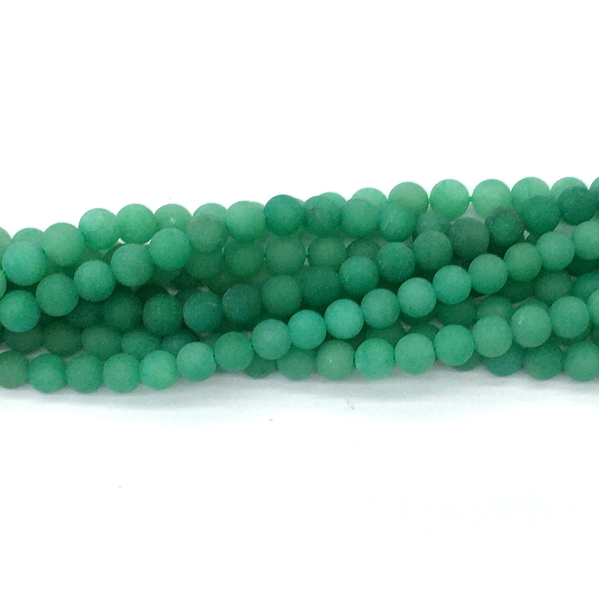 CJA157 Green Aventurine Jade Beads Matte Round 6mm 15.5" Strand