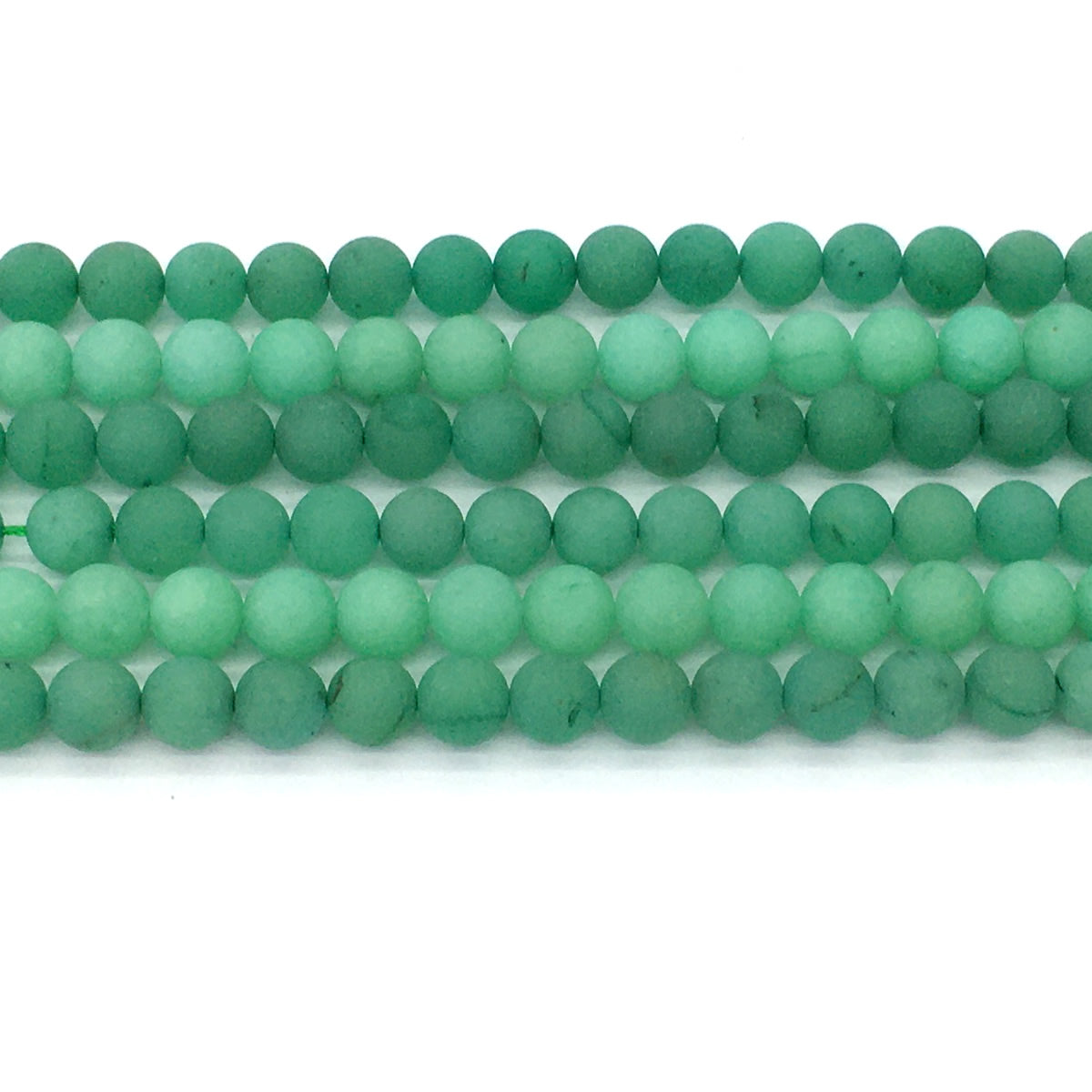 CJA158 Green Aventurine Jade Beads Matte Round 8mm 15.5" Strand