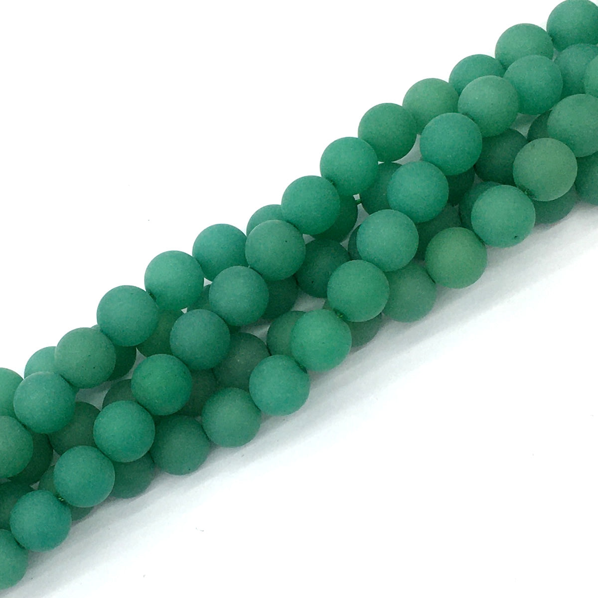 CJA159 Green Aventurine Jade Beads Matte Round 10mm 15.5" Strand