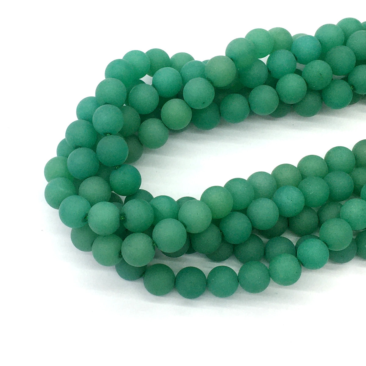 CJA159 Green Aventurine Jade Beads Matte Round 10mm 15.5" Strand