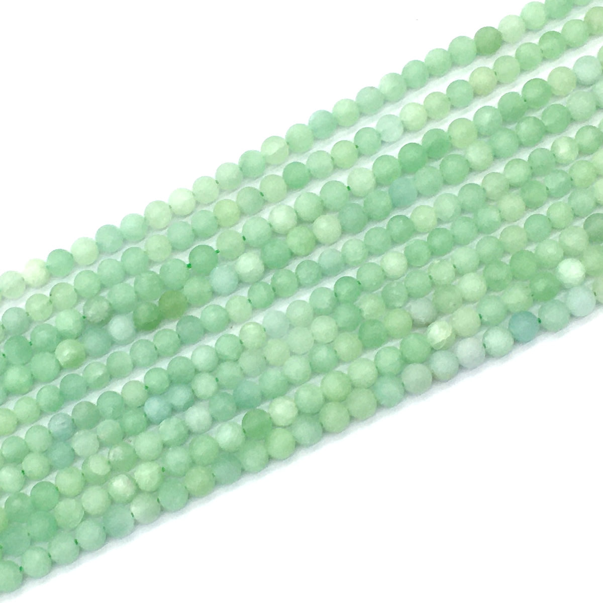 CJA164 Green Jade Beads Matte Round 4mm 15.5" Strand