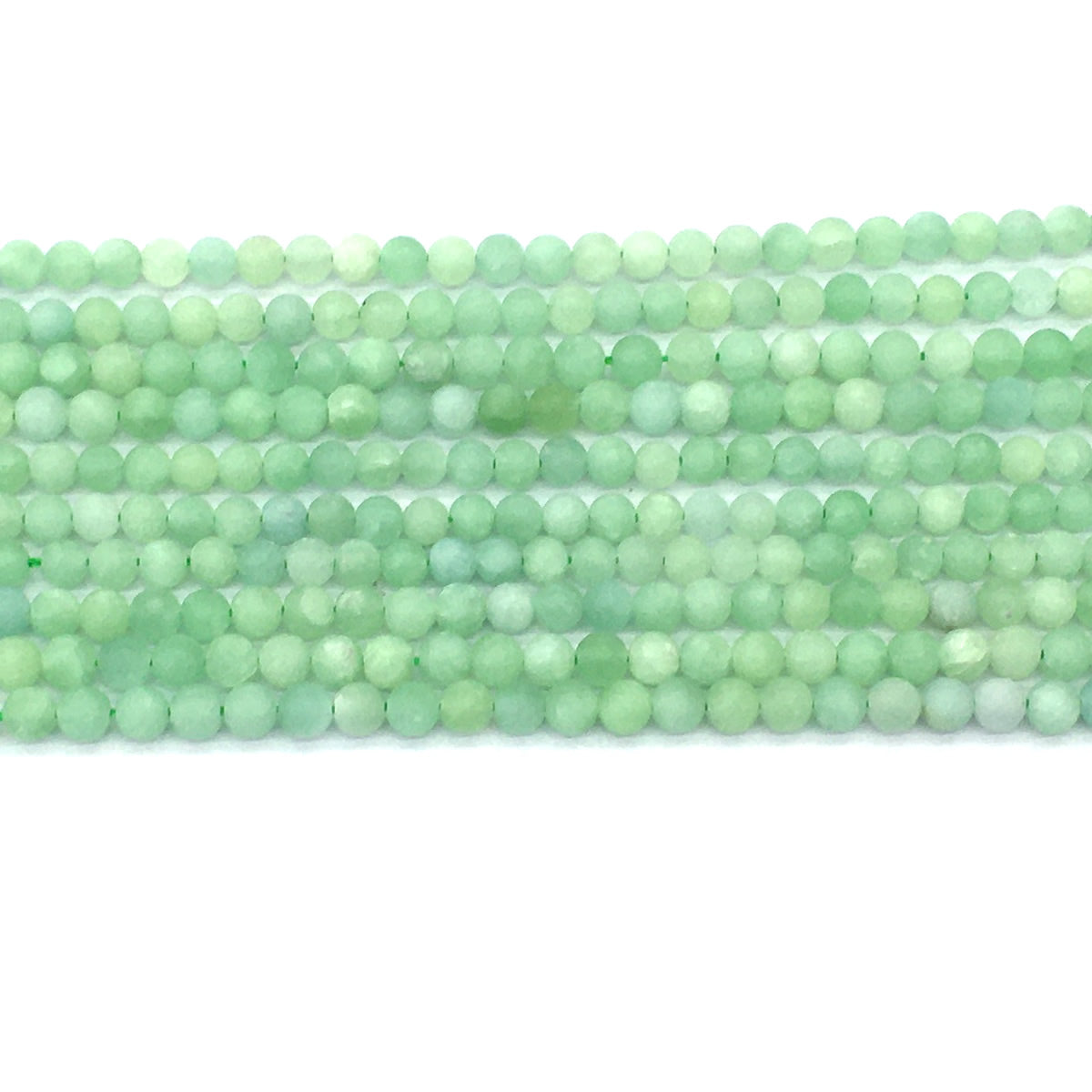 CJA164 Green Jade Beads Matte Round 4mm 15.5" Strand