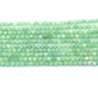 CJA164 Green Jade Beads Matte Round 4mm 15.5" Strand