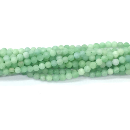 CJA164 Green Jade Beads Matte Round 4mm 15.5" Strand