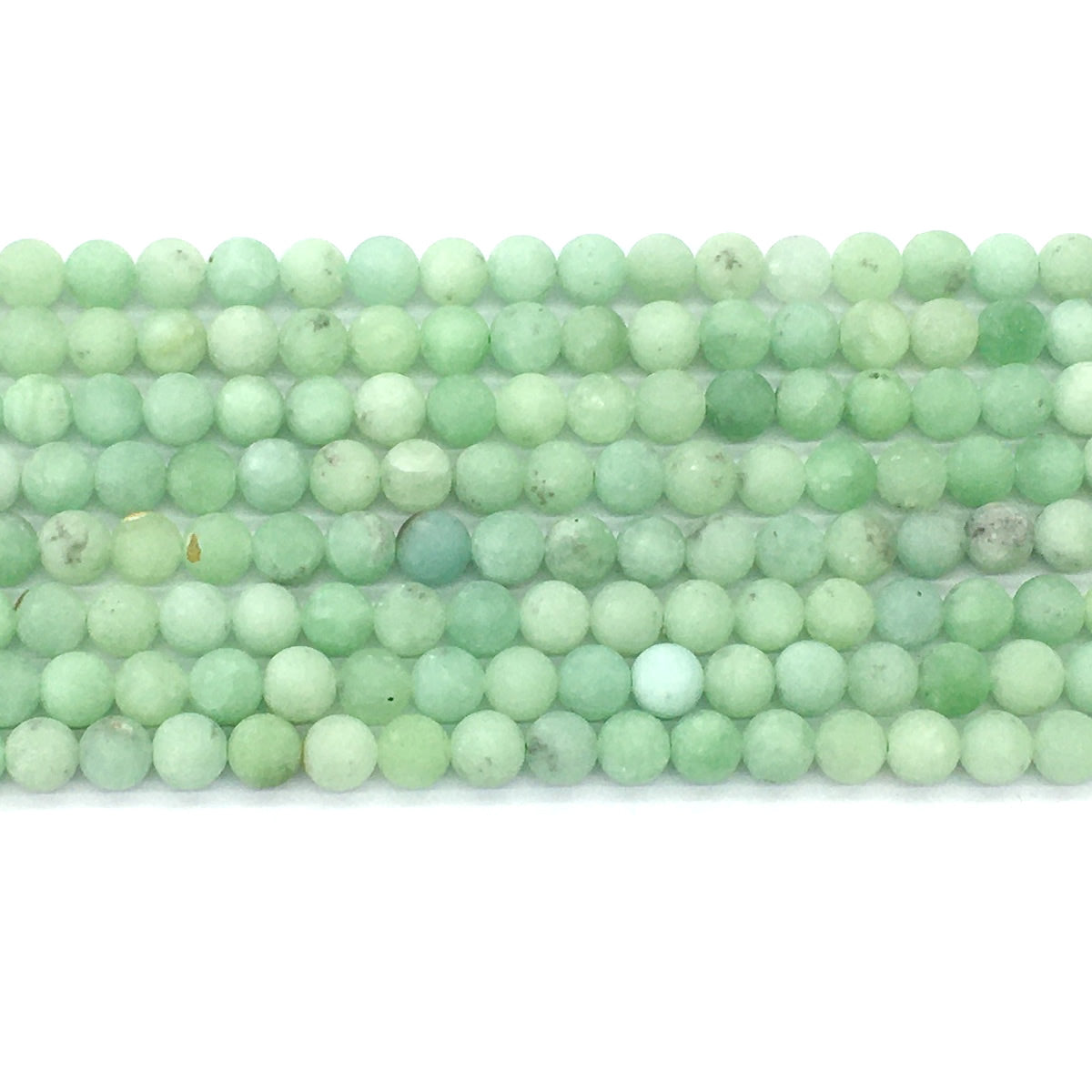 CJA165 Green Jade Beads Matte Round 6mm 15.5" Strand