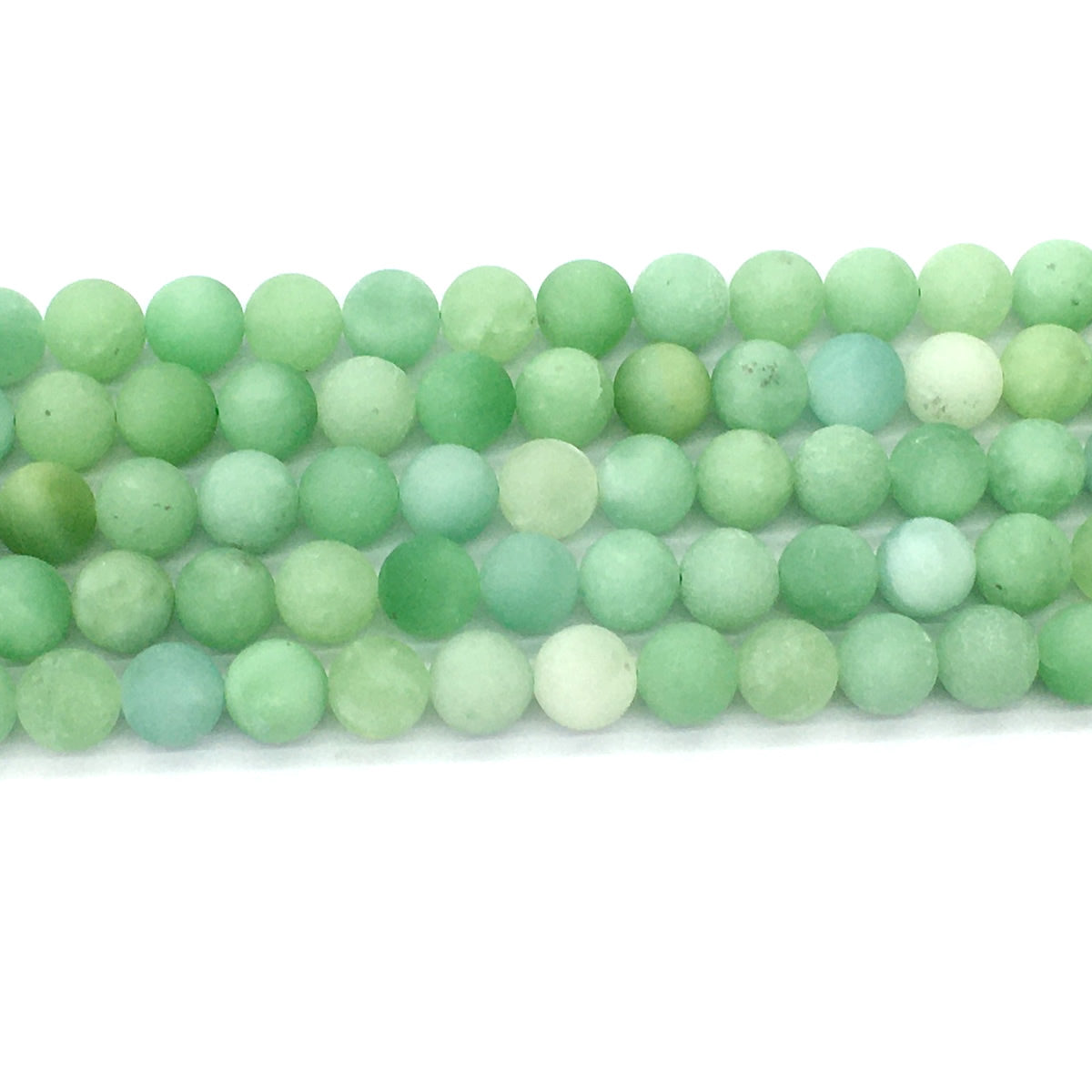 CJA167 Green Jade Beads Matte Round 10mm 15.5" Strand