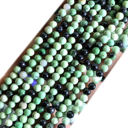 CJA220 Transvaal Jade Beads Smooth Round 4mm 15" Strand