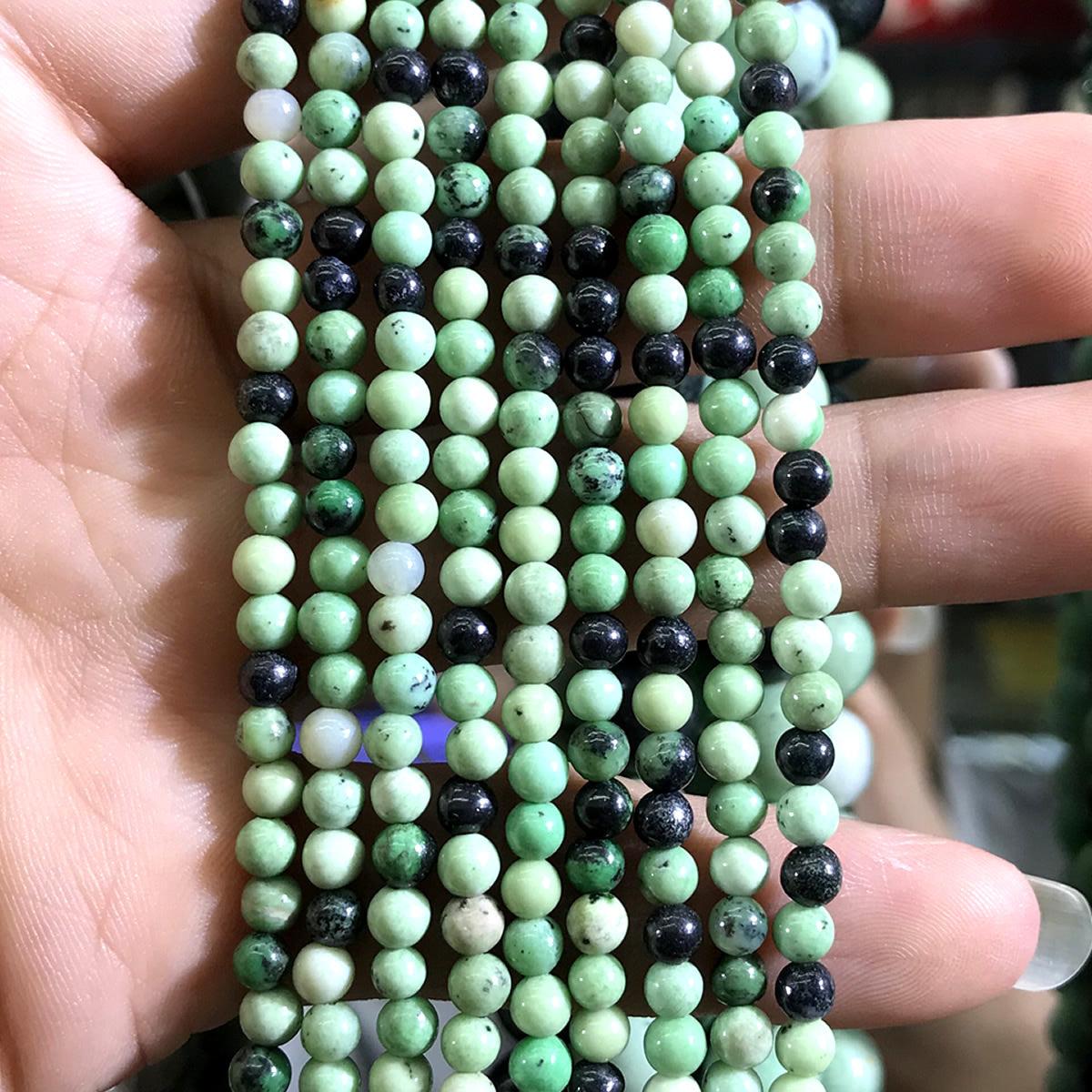 CJA220 Transvaal Jade Beads Smooth Round 4mm 15" Strand