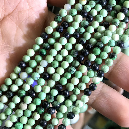 CJA220 Transvaal Jade Beads Smooth Round 4mm 15" Strand