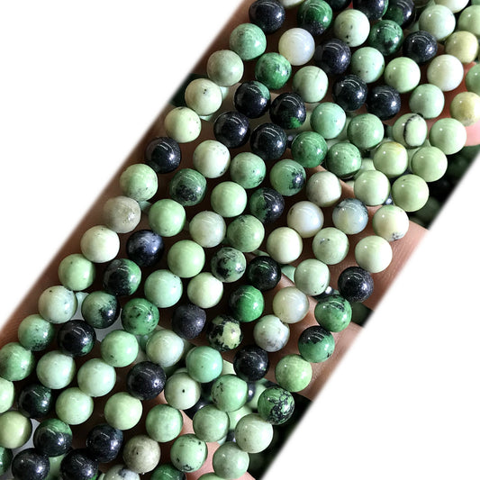 CJA221 Transvaal Jade Beads Smooth Round 6mm 15" Strand