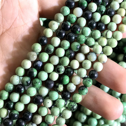 CJA221 Transvaal Jade Beads Smooth Round 6mm 15" Strand