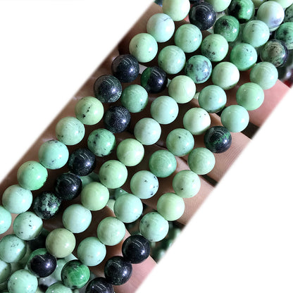 CJA222 Transvaal Jade Beads Smooth Round 8mm 15" Strand