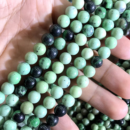 CJA222 Transvaal Jade Beads Smooth Round 8mm 15" Strand