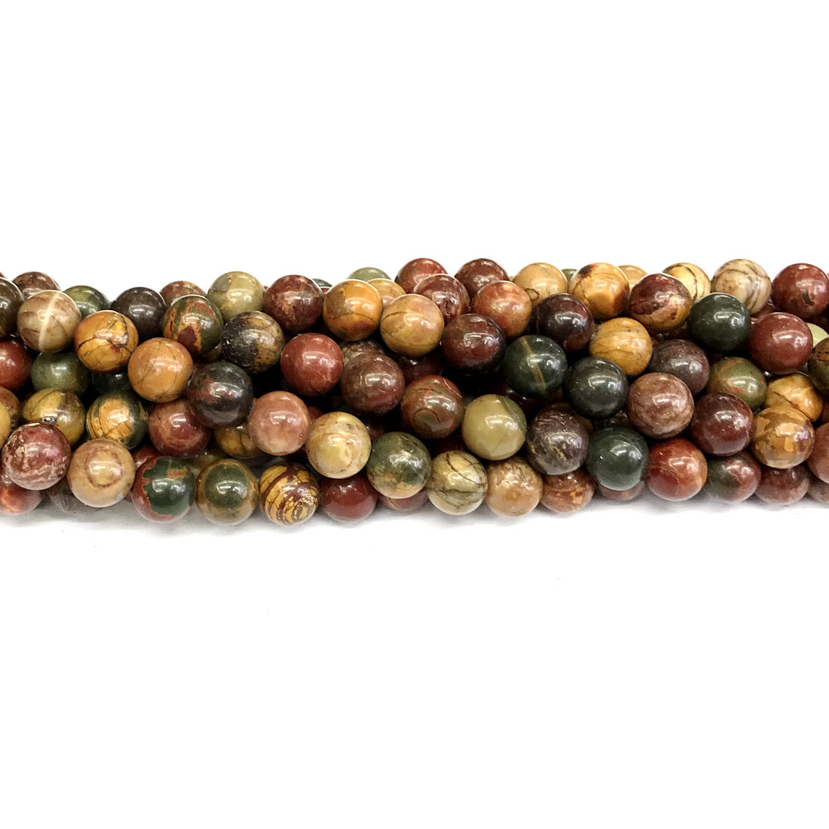 CJP350 Picasso Jasper Beads Smooth Round 6mm 15" Strand