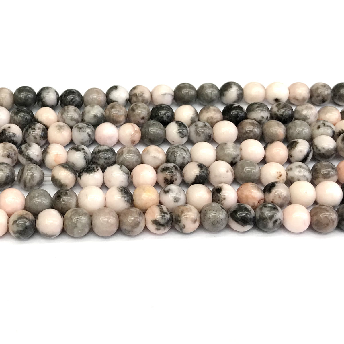 CJP366 Pink Zebra Jasper Beads Smooth Round 6mm 15" Strand