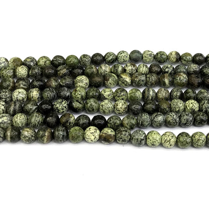 CJP373 Green Zebra Jasper Beads Smooth Round 4mm 15" Strand