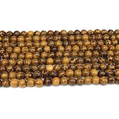 CJP391 Elephant Skin Jasper Beads Smooth Round 4mm 15" Strand