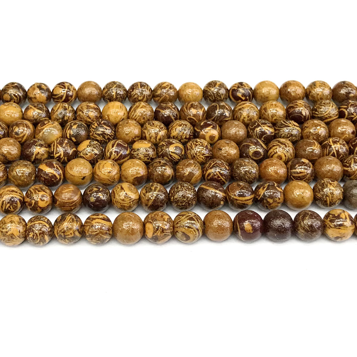 CJP392 Elephant Skin Jasper Beads Smooth Round 6mm 15" Strand