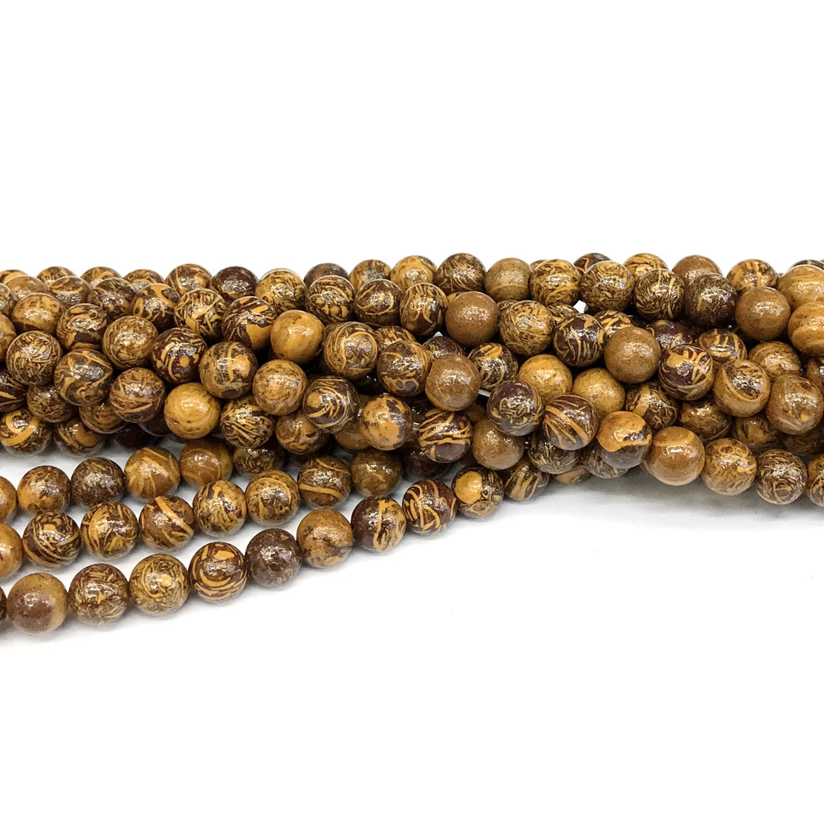 CJP392 Elephant Skin Jasper Beads Smooth Round 6mm 15" Strand