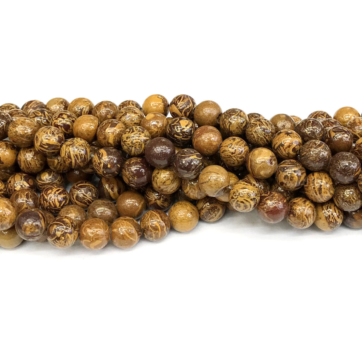 CJP393 Elephant Skin Jasper Beads Smooth Round 8mm 15" Strand